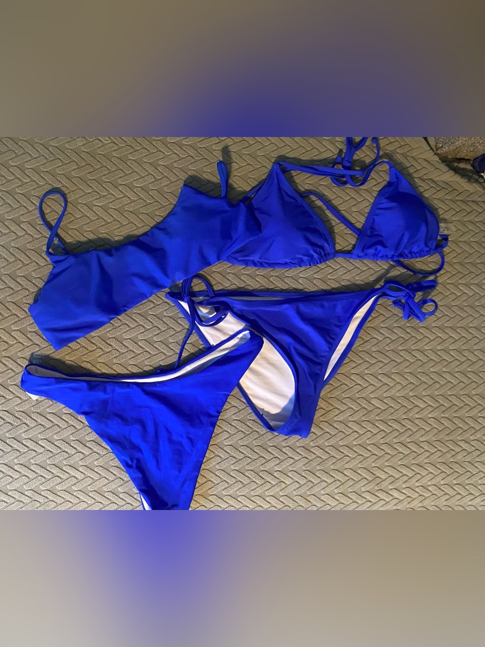SHEIN Royal Blue Triangle & Bandeau Bikini Set